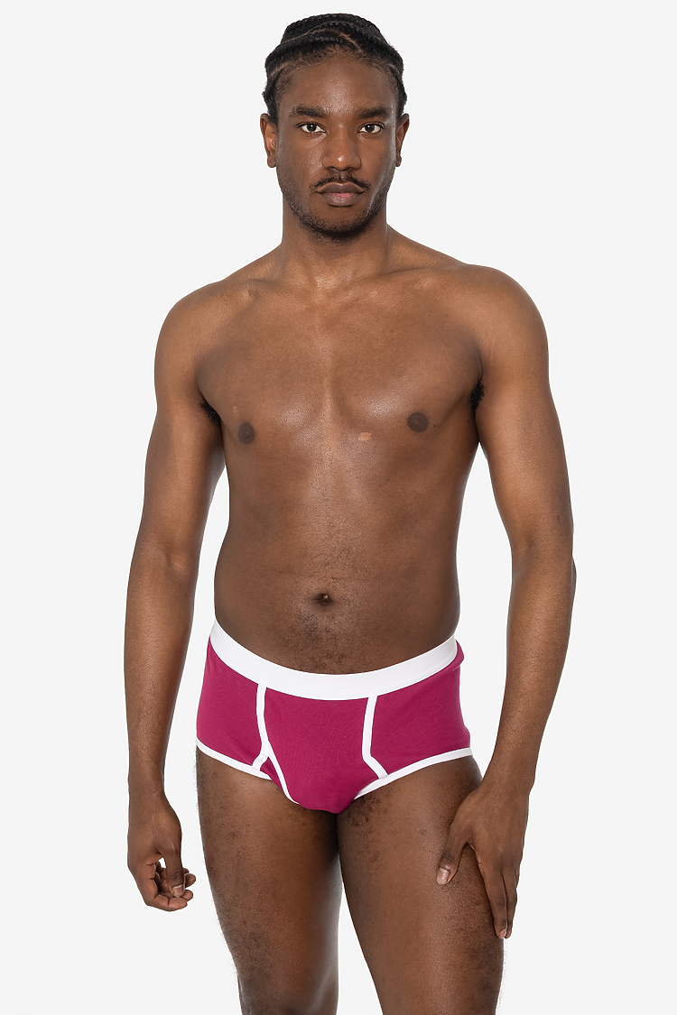 Baby Rib Brief Ruby/White