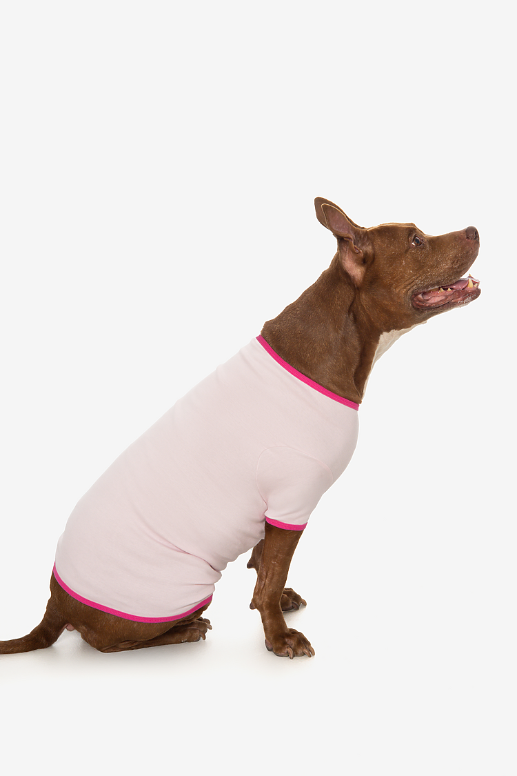 Baby Rib Dog T-shirt Light Pink/Fuchsia