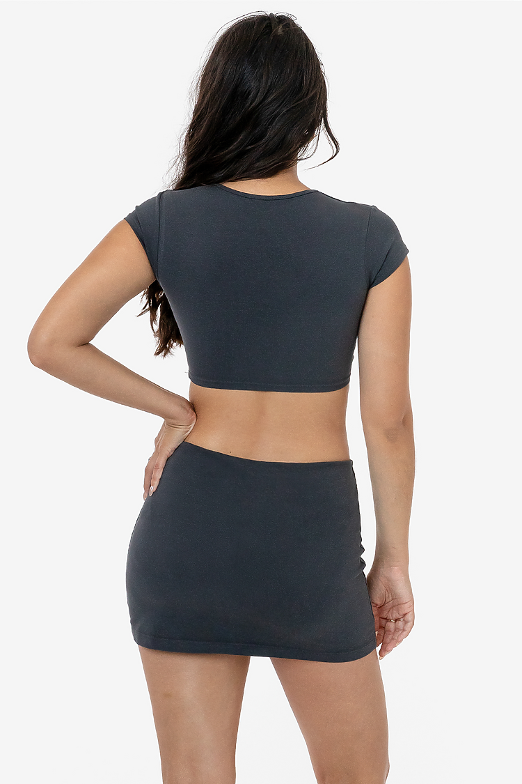 Garment Dye Micro Crop Tee DOLPHIN BLUE