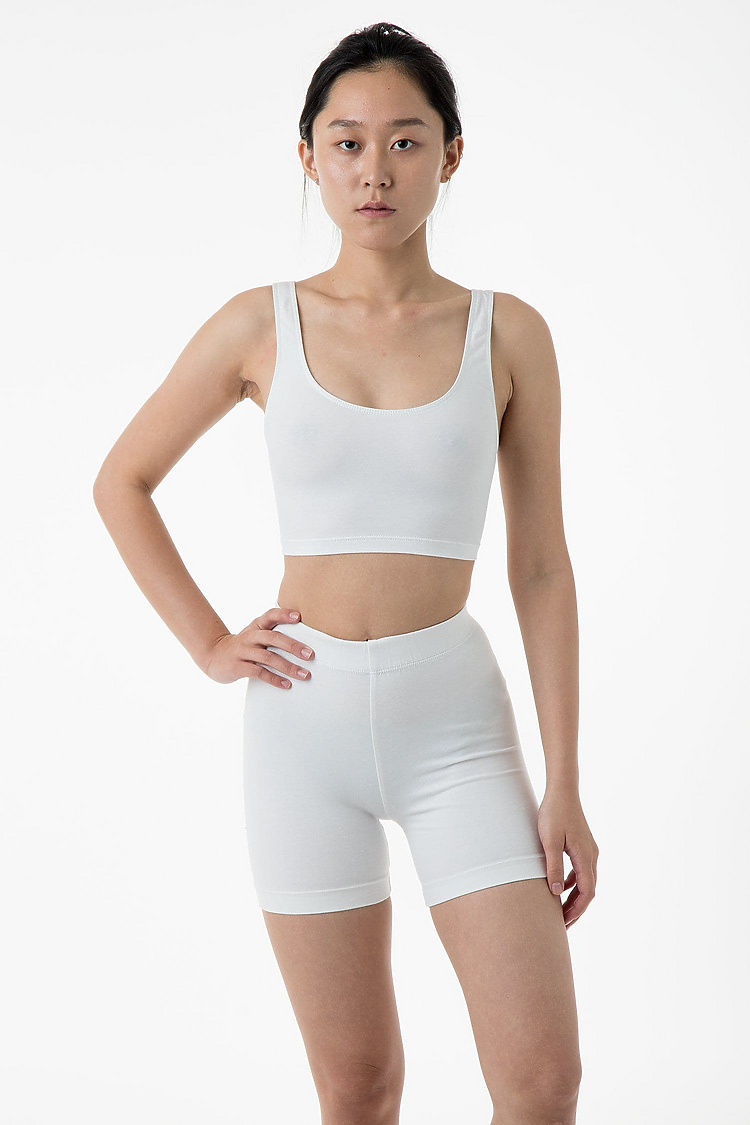 Ctn Spndx TankCrop Top White