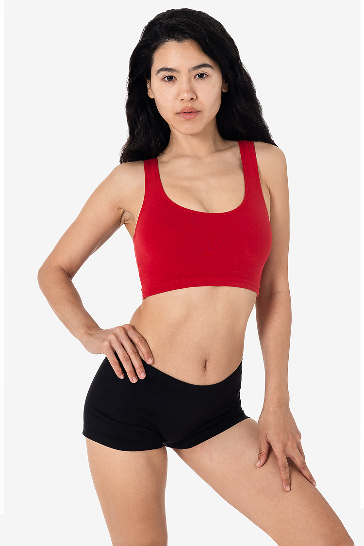 Ctn Spndx Tank Crop Top Classic Red