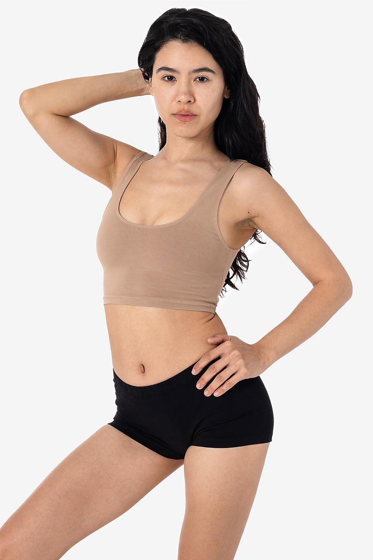 Ctn Spndx Tank Crop Top KHAKI SupportIMG2