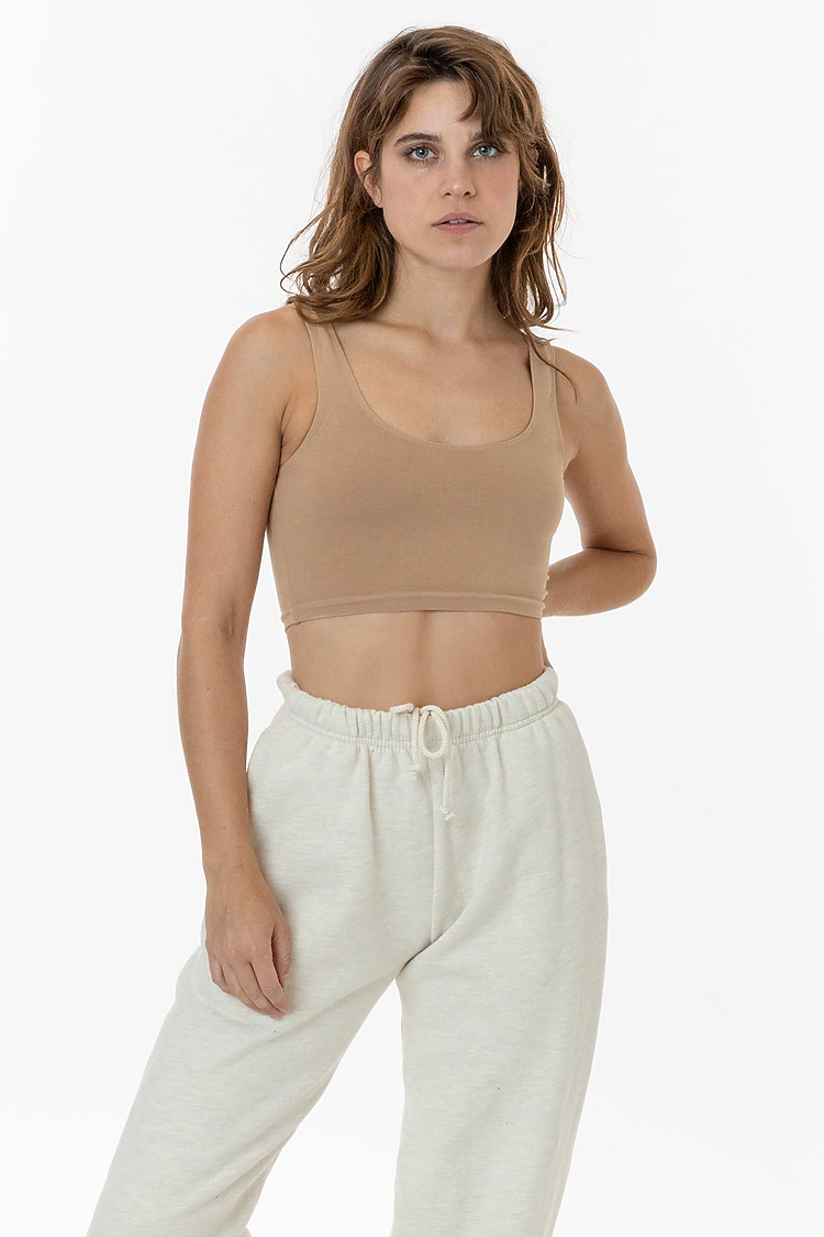 Ctn Spndx Tank Crop Top KHAKI