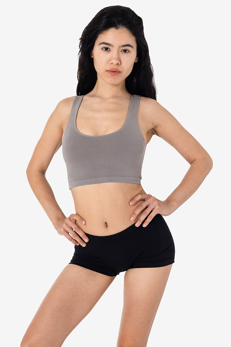 Ctn Spndx Tank Crop Top Silver Mist SupportIMG2