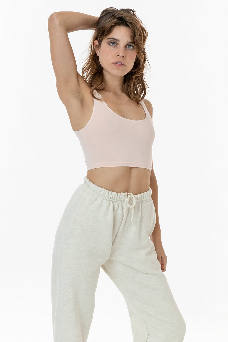 Ctn Spndx Tank Crop Top SEASHELL PINK