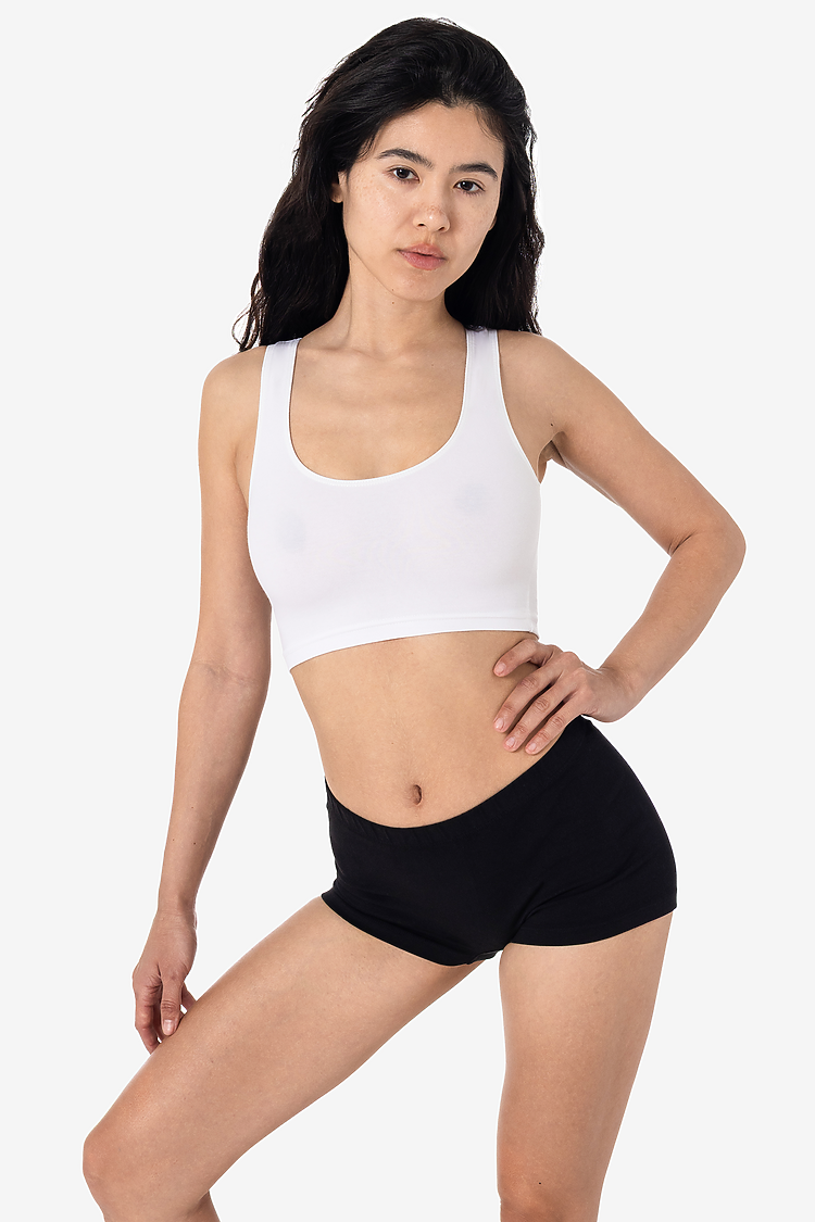 Ctn Spndx Tank Crop Top White