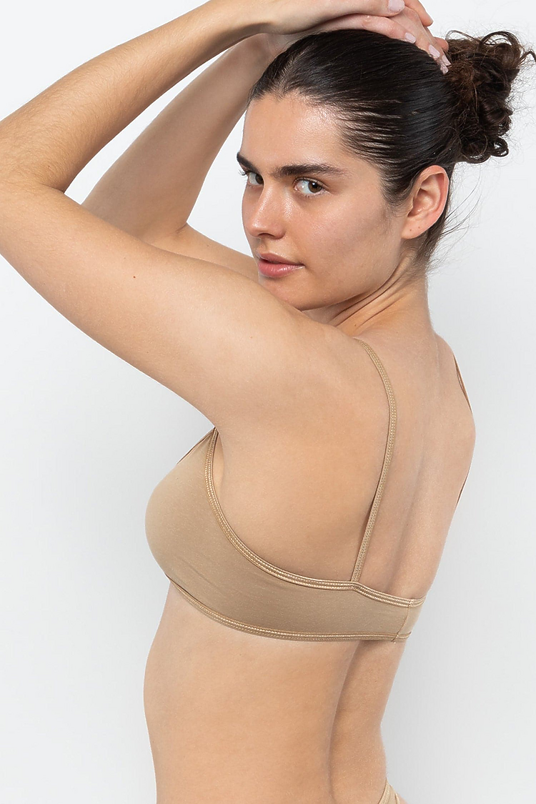 Cnt Spndx Spaghetti Bralette Hazelnut