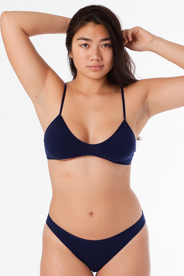 Cnt Spndx Spaghetti Bralette Midnight Navy