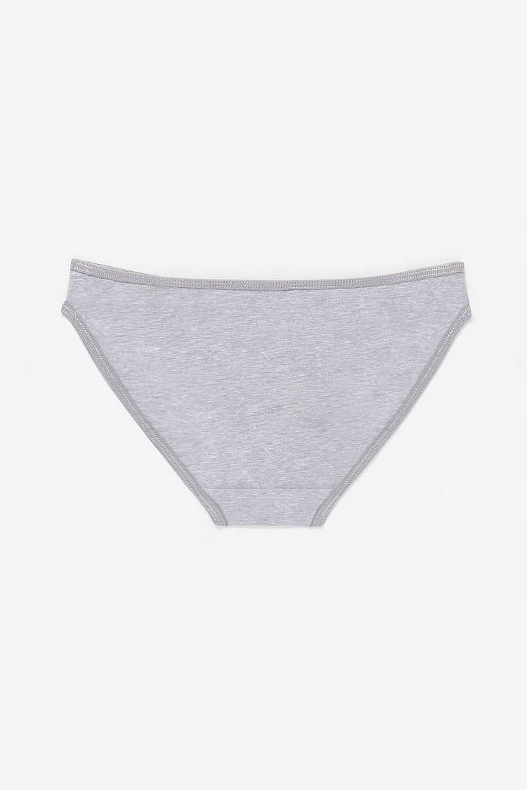 Cotton Spandex Bikini Panty HEATHER GREY
