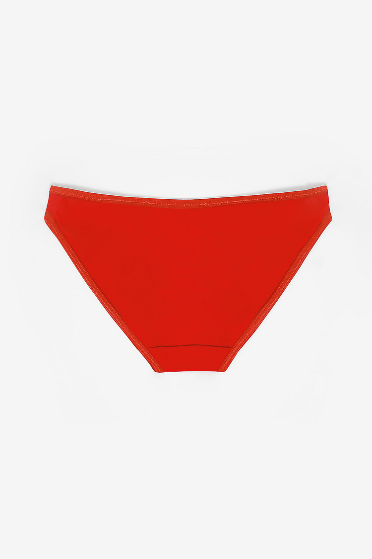 Cotton Spandex Bikini Panty Red Orange