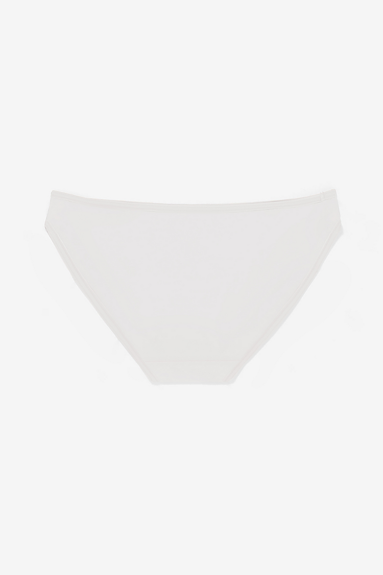 Cotton Spandex Bikini Panty White