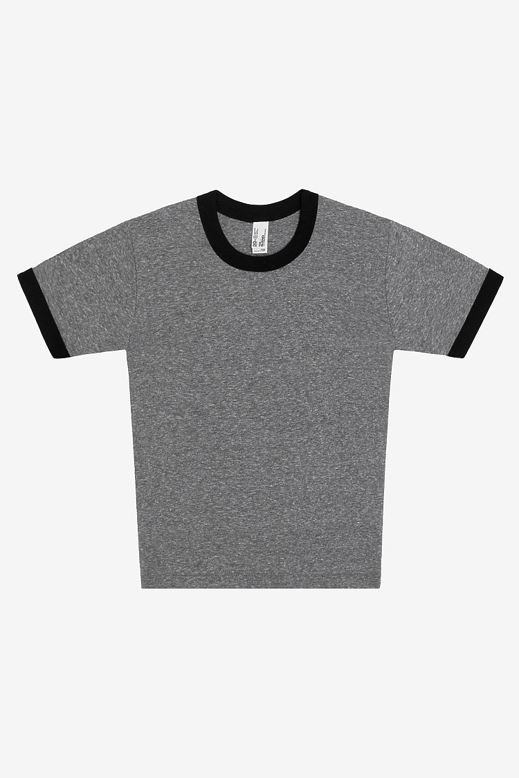 Womens Triblend Rib Ringer Tee Athletic Grey/Black
