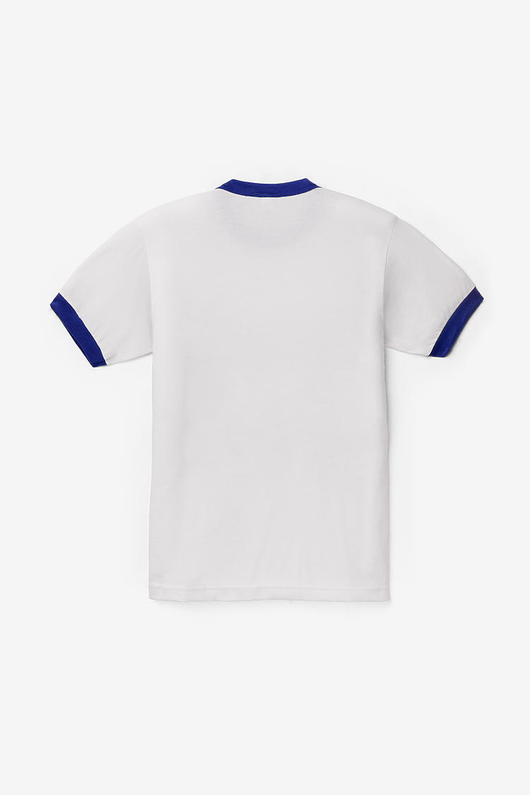 Mens Poly Cotton Ringer White/Lapis