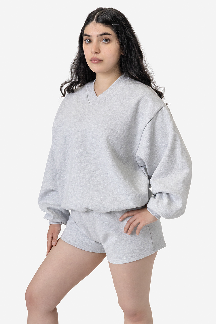 Heavy Fleece V-Neck Sweatshirt Ash
