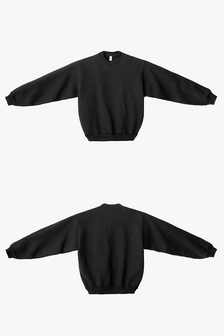 L/S Heavy Fleece PO Crew 14 oz Black