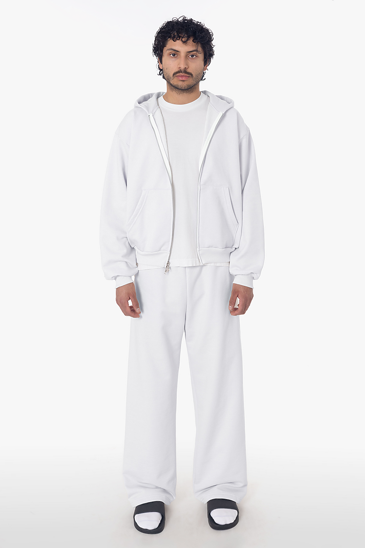 MIDWEIGHT FLEECE CROP HOODIE WHITE