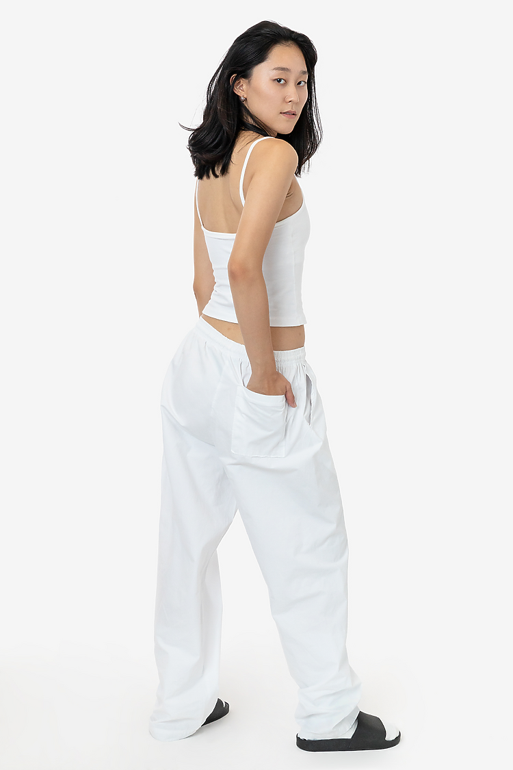 Unisex Cotton Poplin Wide Leg White