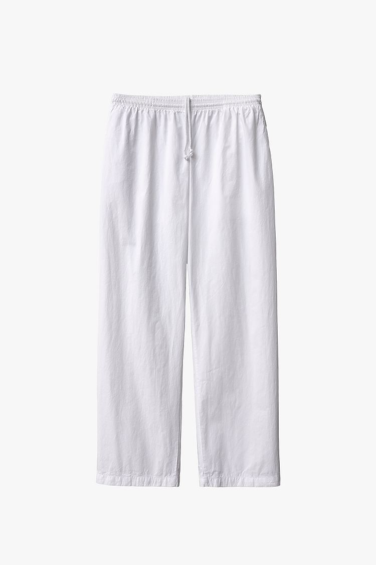 Unisex Cotton Poplin Wide Leg White