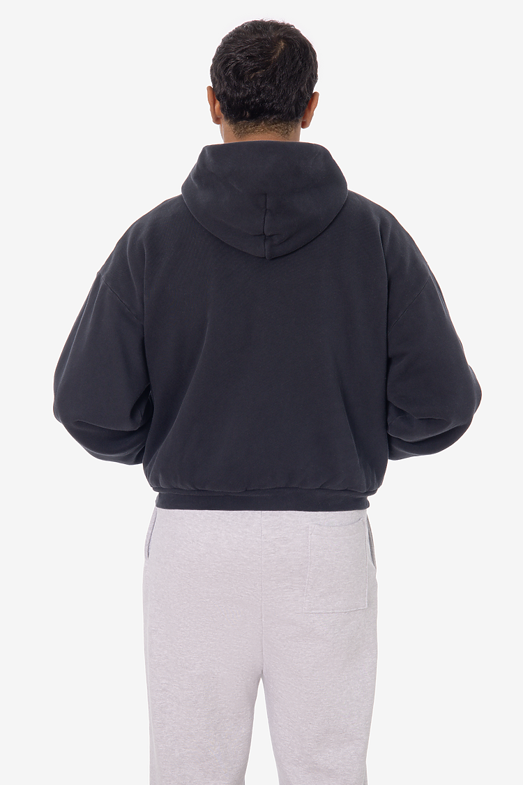 Thermal Lined Crop Zip Hoodie Black Edge