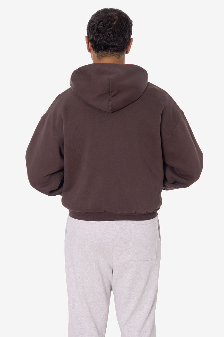 Thermal Lined Crop Zip Hoodie Dark Chocolate