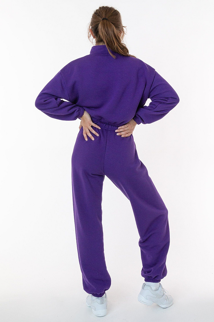 Flex Fleece Crop Half Zip PURPLE