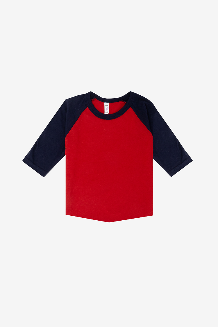 Infant 3/4 Slv Ply Ctn Raglan RED/NAVY