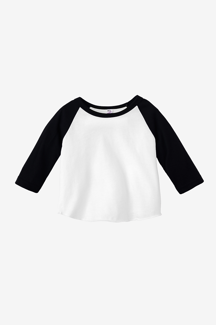 Infant 3/4 Slv Ply Ctn Raglan WHITE/BLACK