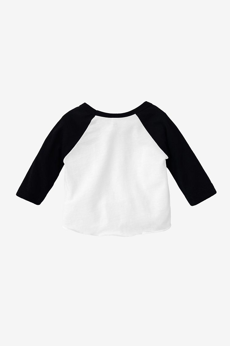 Infant 3/4 Slv Ply Ctn Raglan WHITE/BLACK