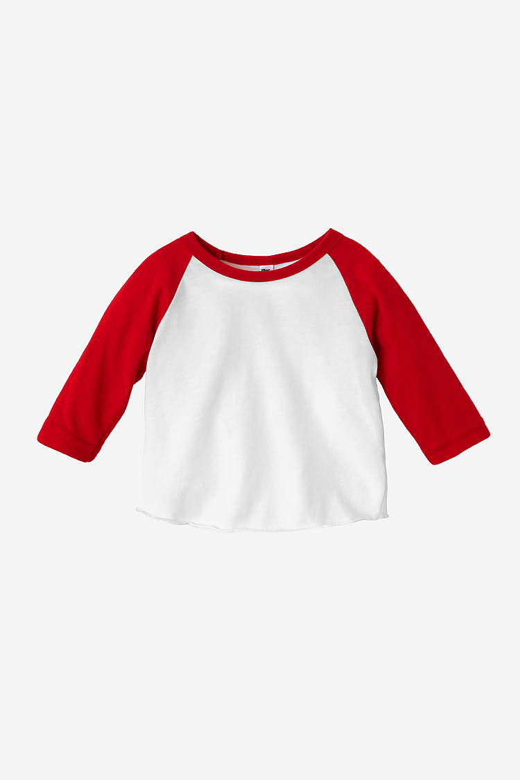 Infant 3/4 Slv Ply Ctn Raglan WHITE/RED