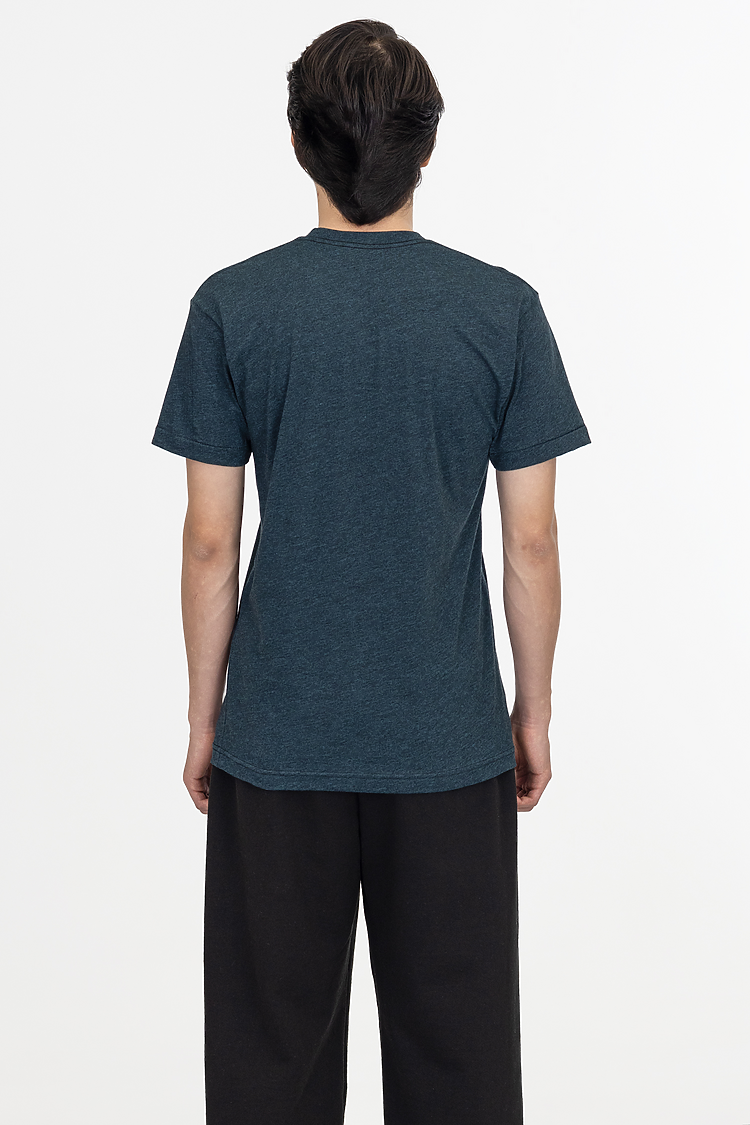 S/S Cotton-Poly Crew 3.8 oz BLACK AQUA