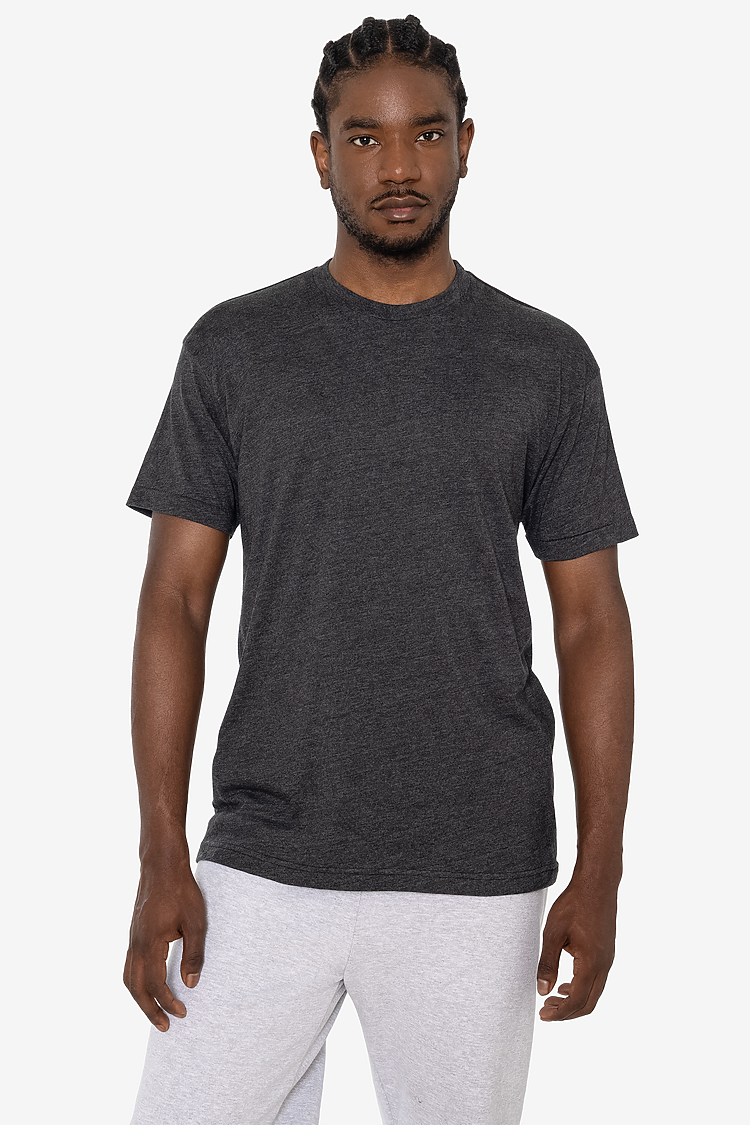 S/S Cotton-Poly Crew 3.8 oz HEATHER BLACK