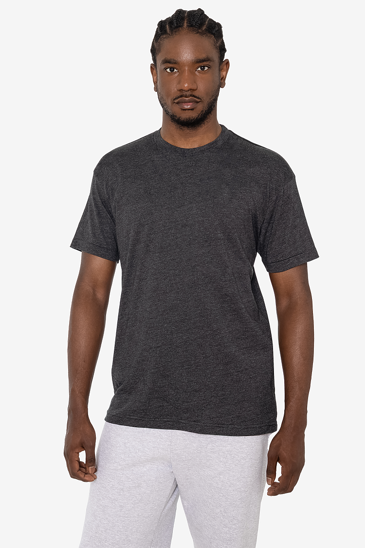 S/S Cotton-Poly Crew 3.8 oz HEATHER BLACK