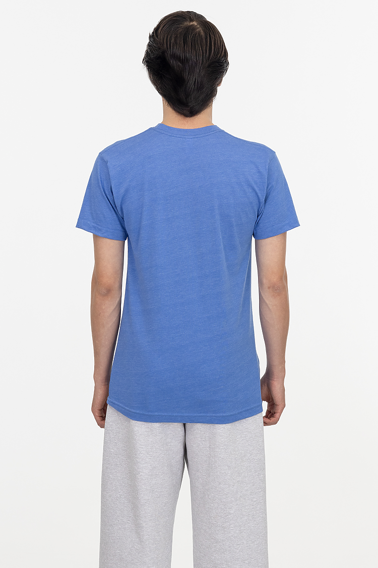 S/S Cotton-Poly Crew 3.8 oz HEATHER LAKE BLUE