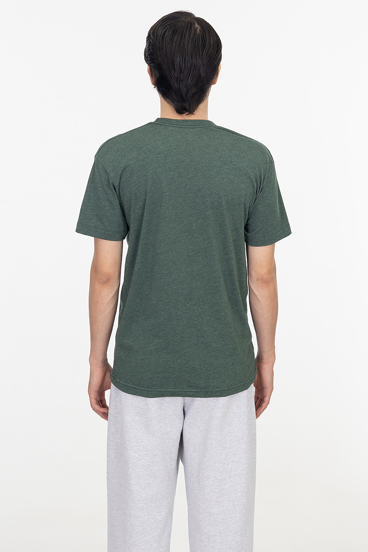 S/S Cotton-Poly Crew 3.8 oz HEATHER FOREST