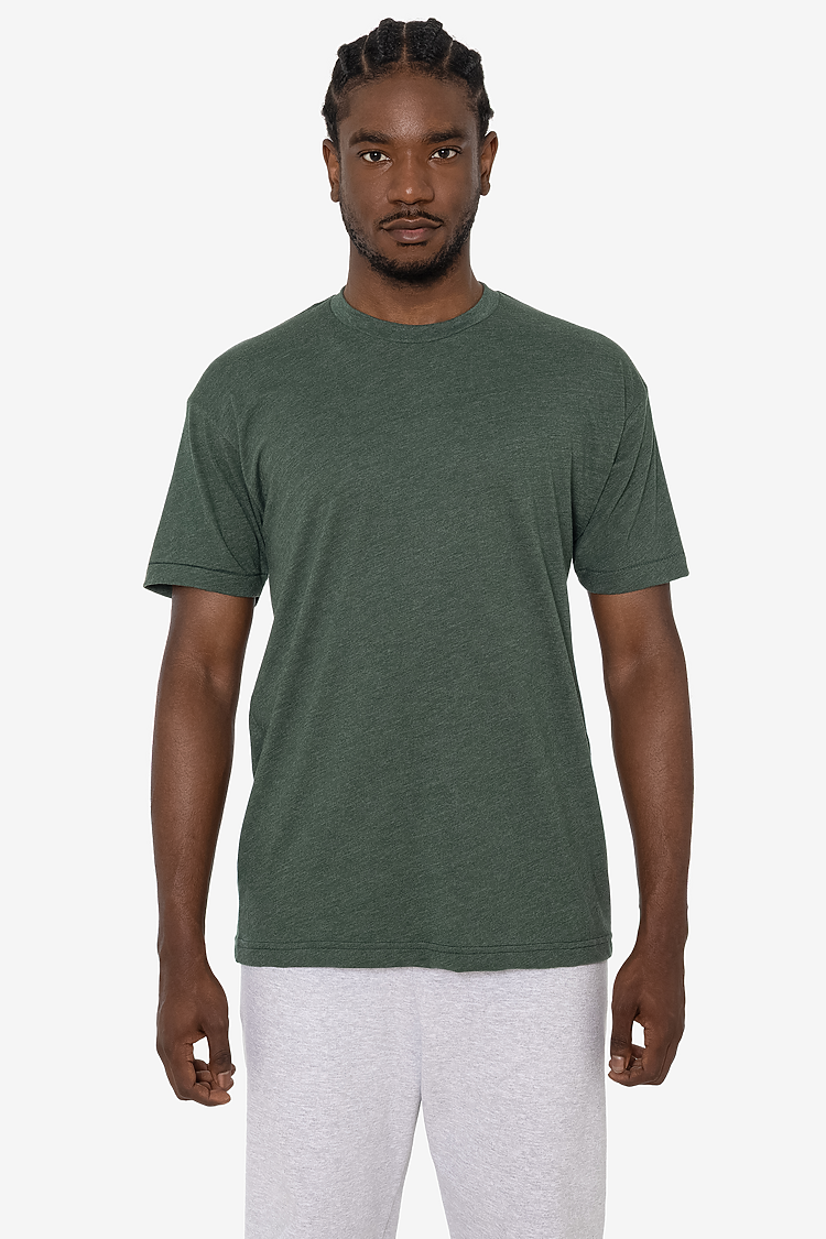 S/S Cotton-Poly Crew 3.8 oz HEATHER FOREST