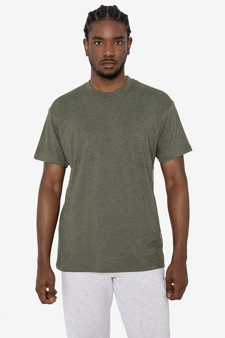 S/S Cotton-Poly Crew 3.8 oz HEATHER LIEUTENANT
