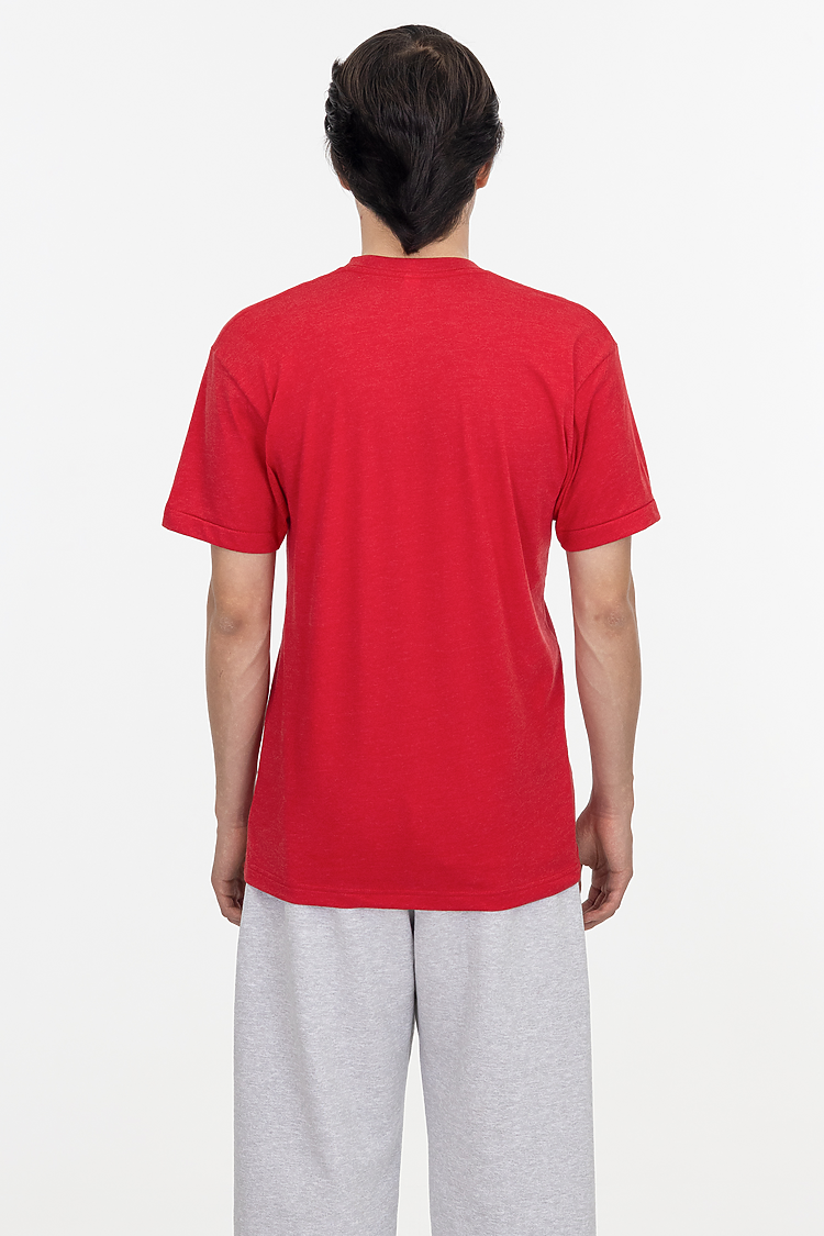 S/S Cotton-Poly Crew 3.8 oz Heather Red