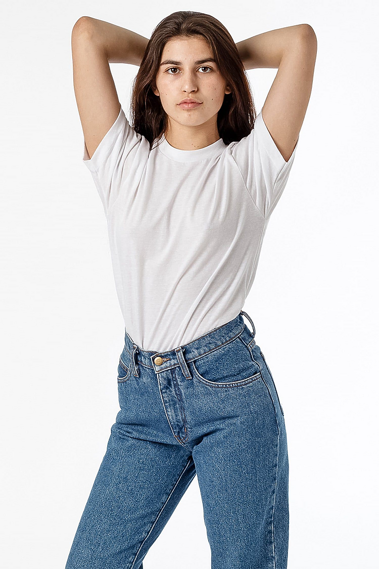 S/S Cotton-Poly Crew 3.8 oz WHITE