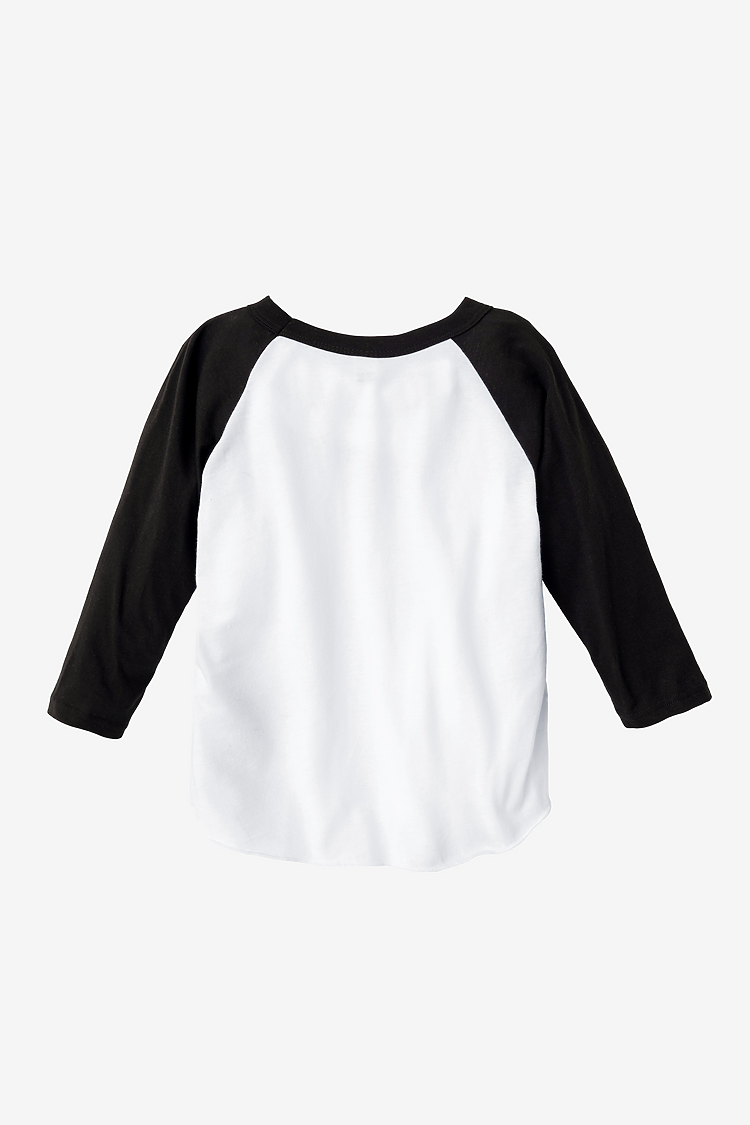 Toddler 3/4 Slv Ply Ctn Raglan WHITE/BLACK