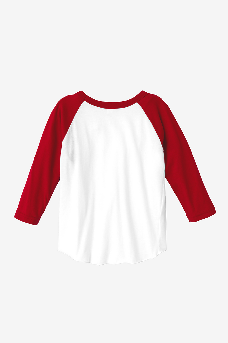 Toddler 3/4 Slv Ply Ctn Raglan WHITE/RED