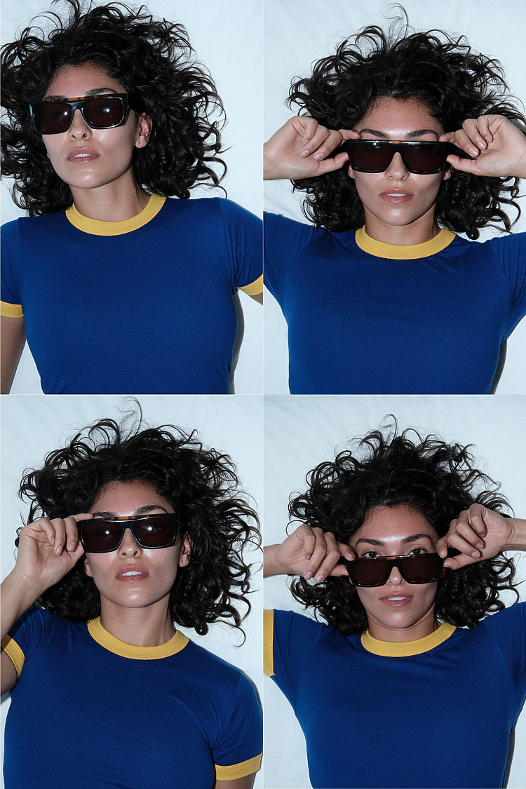 WOMENS POLY COTTON RINGER TEE LAPIS/YELLOW