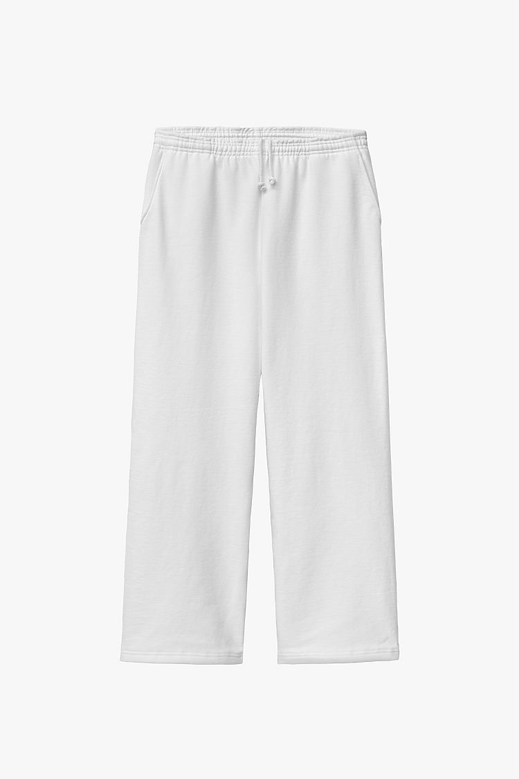 Heavy Fleece Straight Leg Pant WHITE
