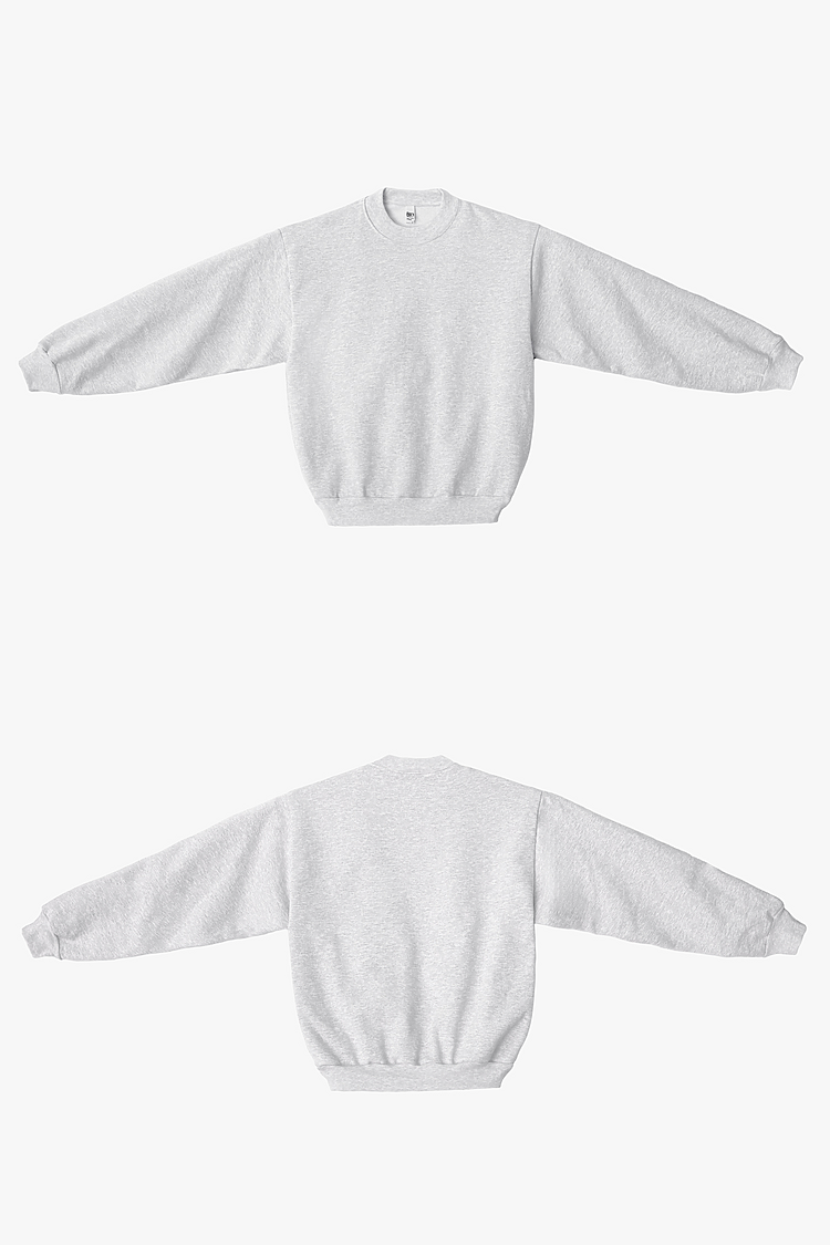 L/S Heavy Fleece PO Crew 14 oz ASH