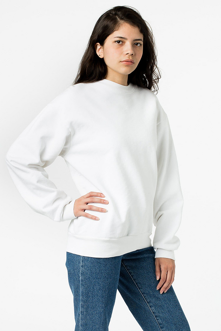 L/S Heavy Fleece PO Crew 14 oz White