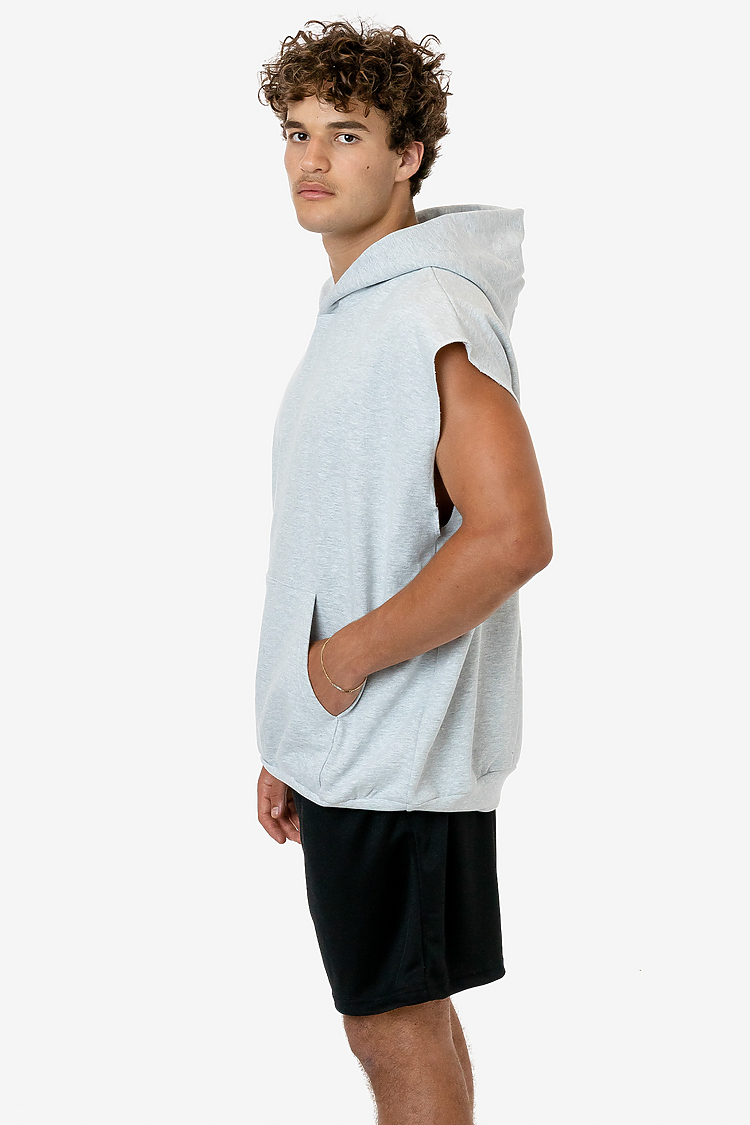 【2plan】Flee Heart Pigment Sleeveless Sleeveless Hood Pullover 14oz | Los Angeles Apparel