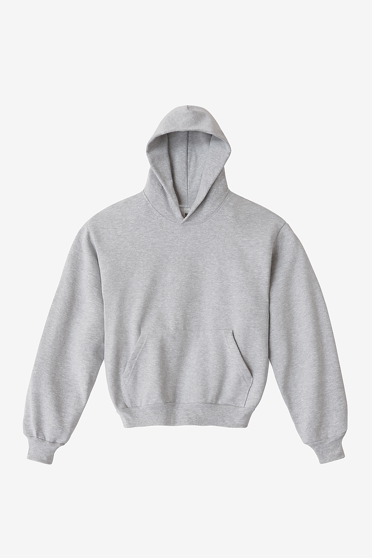 L/S HEAVY FLEECE HOOD PO 14 OZ ASH