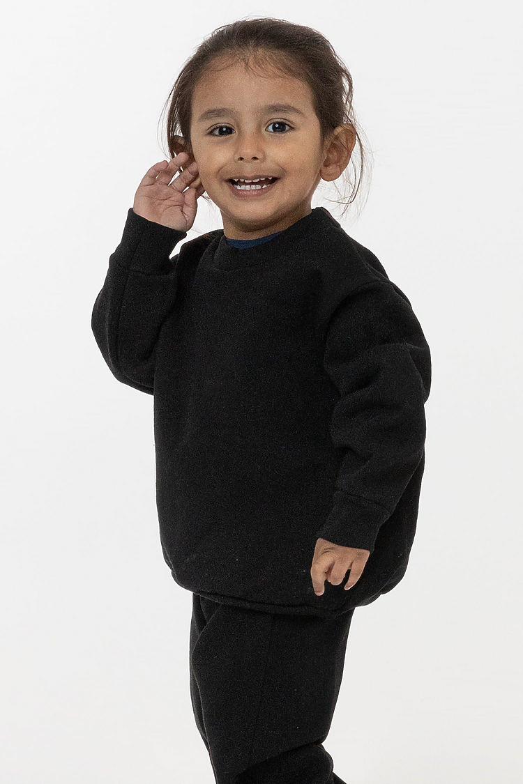 Kids Heavy Fleece Crew Black