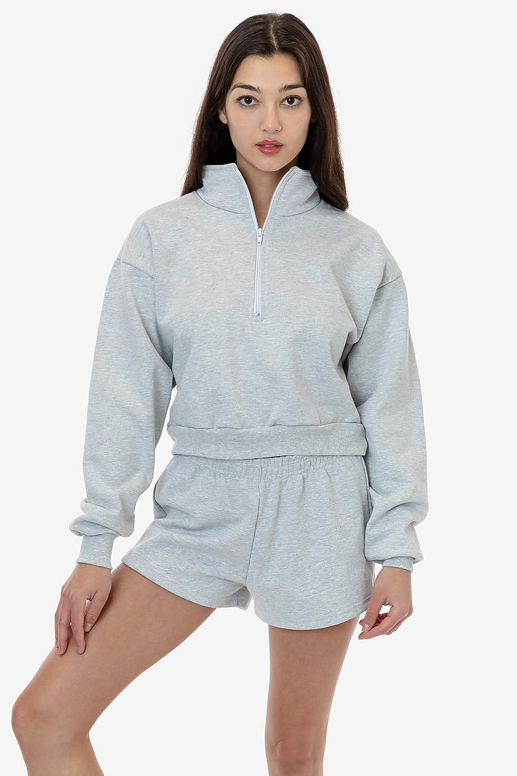 HF Cropped Half Zip Pullover ASH