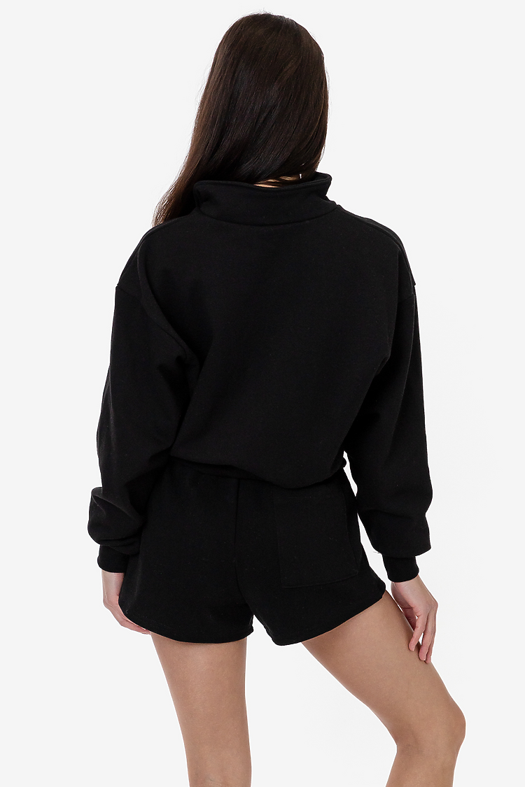 HF Cropped Half Zip Pullover Black
