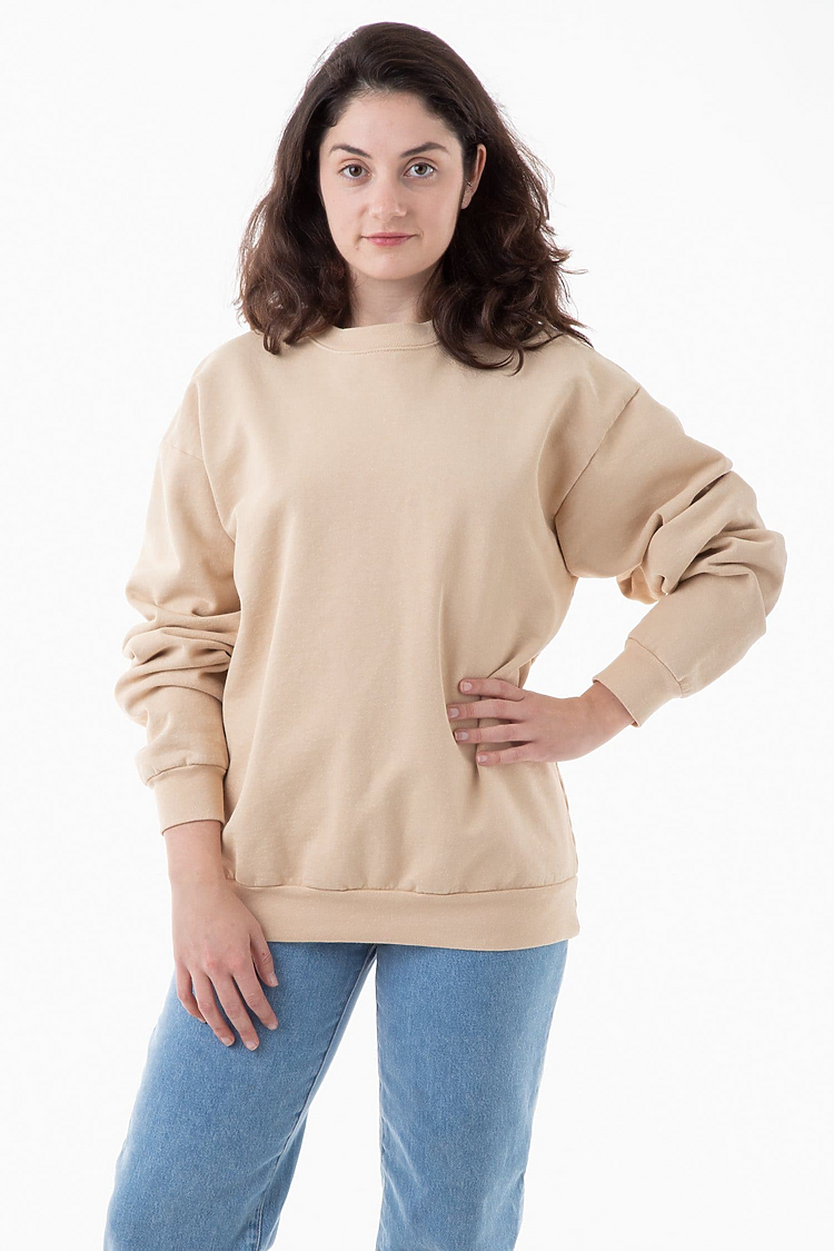 L/S Heavy Fleece PO Crew 14 oz BEIGE